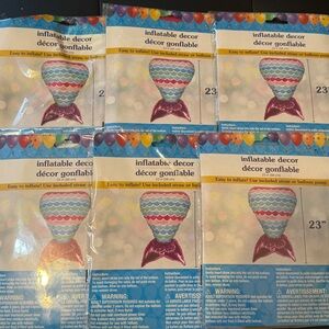 6 Mermaid Tail Inflatable Decor - Multicolor